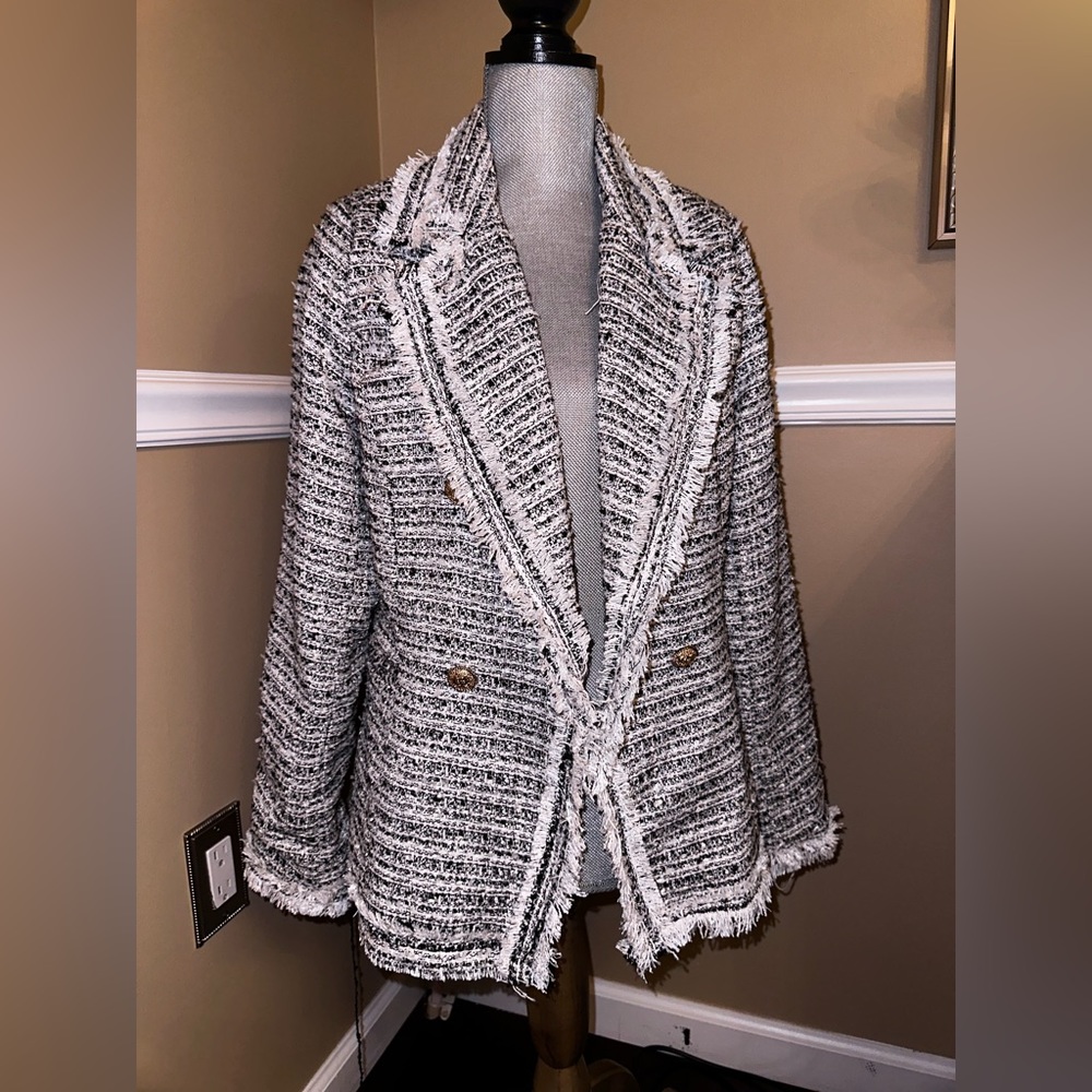 Brand new tweeted material blazer